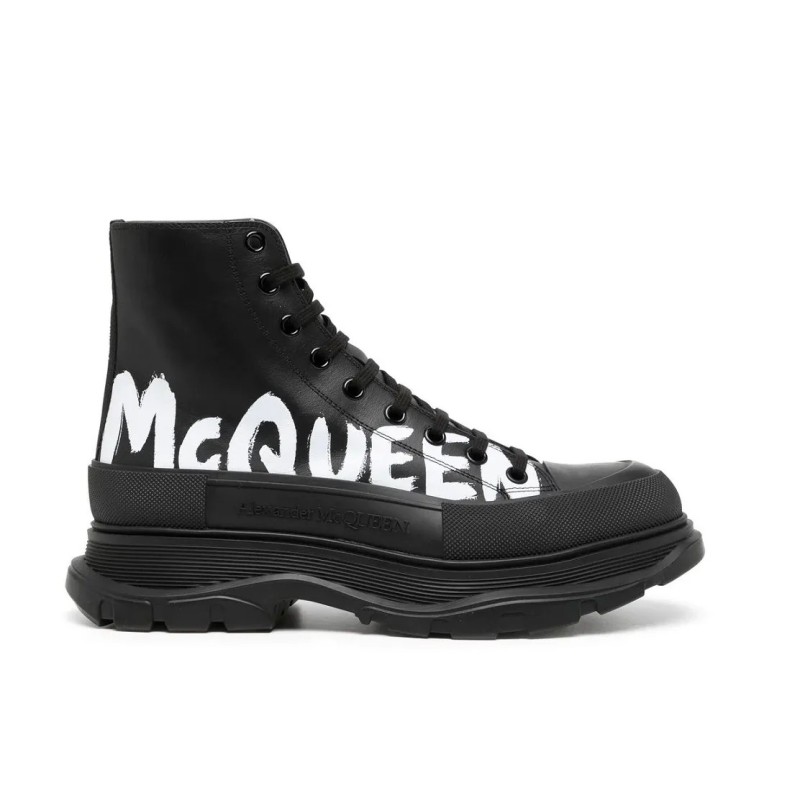 Alexander McQueen Tread Slick Boot Black Logo