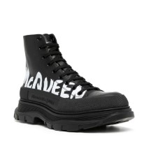 Alexander McQueen Tread Slick Boot Black Logo