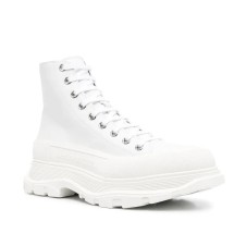 Alexander McQueen Tread Slick Boot Leather Whitelack