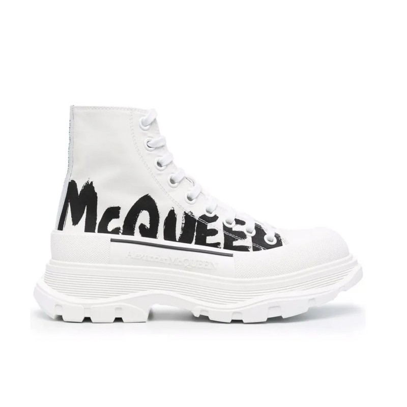 Alexander McQueen Tread Slick Boot White Logo