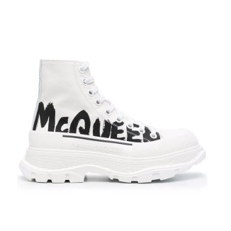 Alexander McQueen Tread Slick Boot White Logo