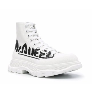 Alexander McQueen Tread Slick Boot White Logo