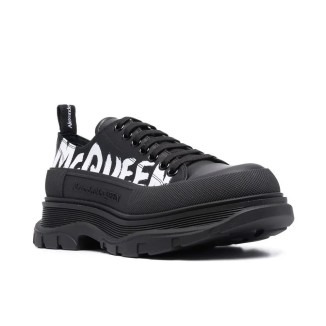 Alexander McQueen Tread Slick Lace Up Graffiti Black