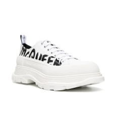 Alexander McQueen Tread Slick Lace Up Graffiti White