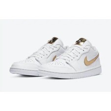 Nike Air Jordan 1 Low White Metallic Gold