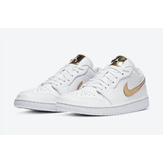 Nike Air Jordan 1 Low White Metallic Gold