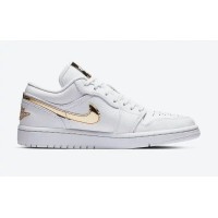Nike Air Jordan 1 Low White Metallic Gold