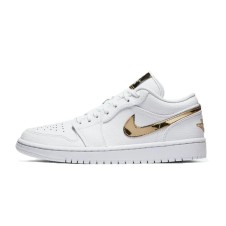 Nike Air Jordan 1 Low White Metallic Gold