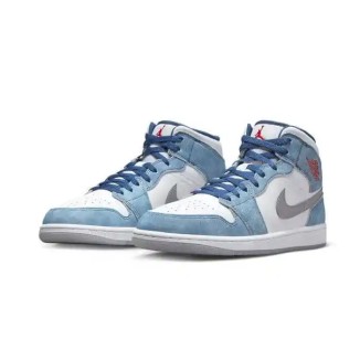 Nike Air Jordan 1 Mid French Blue Fire Red